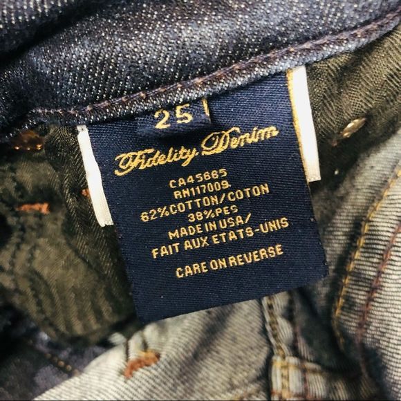 Fidelity Bella Donna Mid Rise Boot Cut Cotton Denim Jeans Blue Silk Rinse 25 - Picture 5 of 9